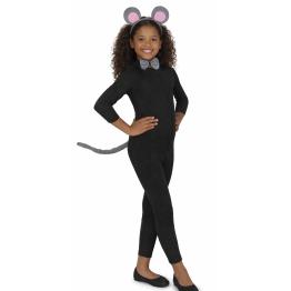 Conjunto infantil de rato com 3 peças – Rabo, tiara e gravata borboleta