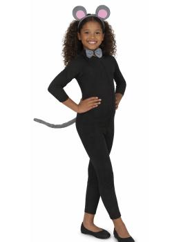 Conjunto infantil de rato com 3 peças – Rabo, tiara e gravata borboleta