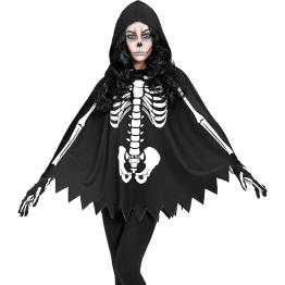 SKELETON – Poncho com capuz e estampa de osso