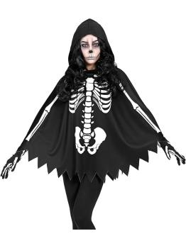 SKELETON – Poncho com capuz e estampa de osso