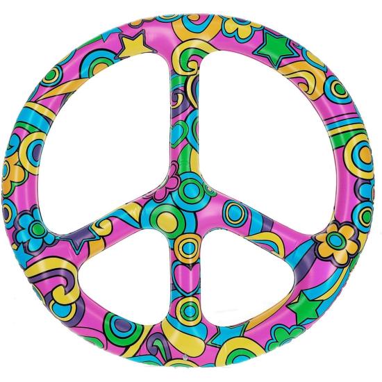 Símbolo da Paz Hippie Inflável 132 cm | Acessório dos anos 60 e 70