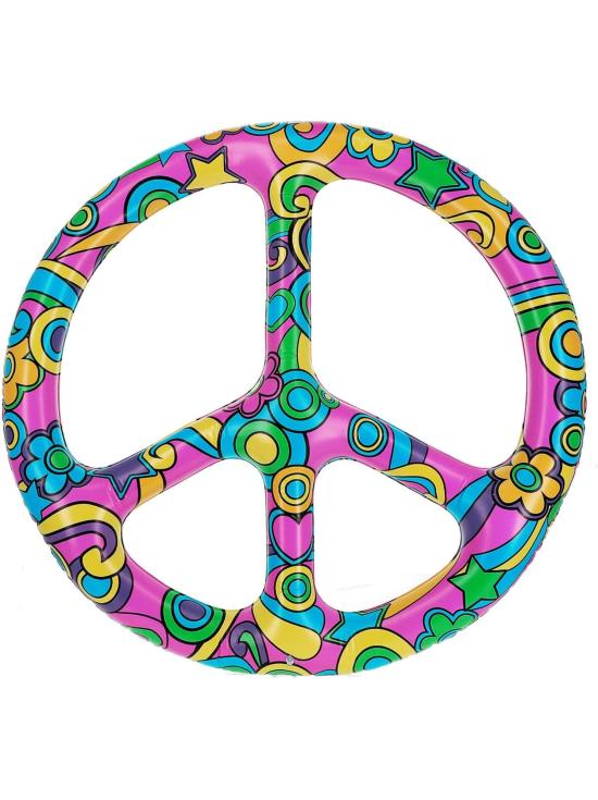 Símbolo da Paz Hippie Inflável 132 cm | Acessório dos anos 60 e 70