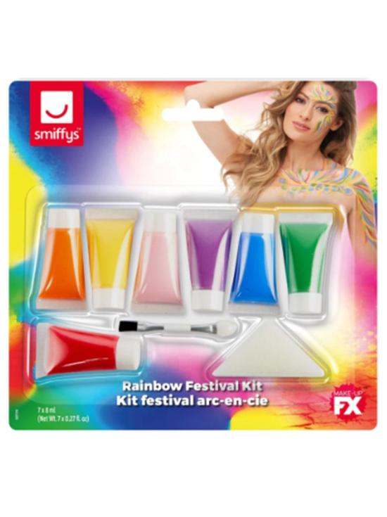 Conjunto 7 cores Make-Up FX, Rainbow com acessórios