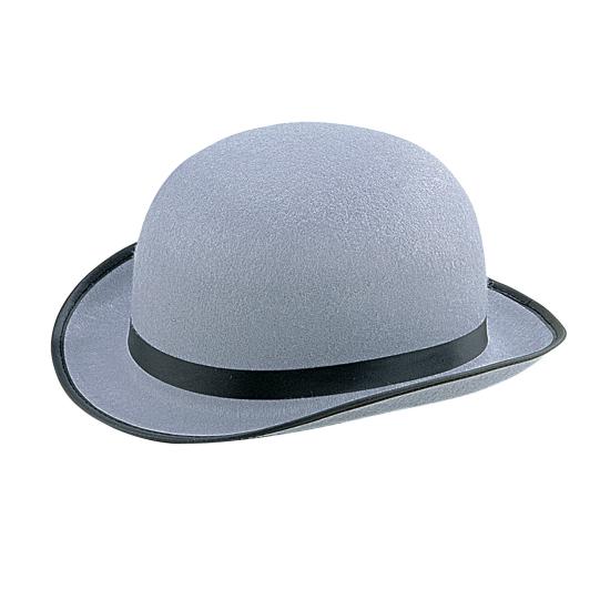 Chapéu-coco de feltro cinza. Chapéu-coco de feltro cinza.