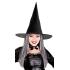 Chapéu de bruxa com cabelos grisalhos