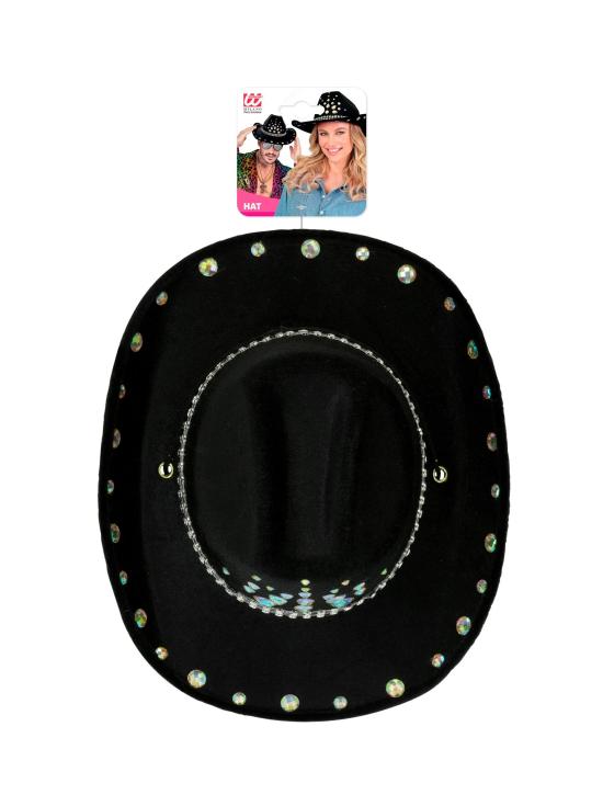 Chapéu de Cowboy com Strass para Festa ou Fantasia – Adulto Unissex