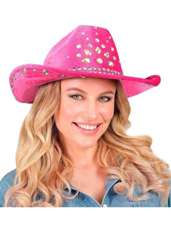 Chapéu de Cowboy com Strass para Festa ou Fantasia – Adulto Unissex