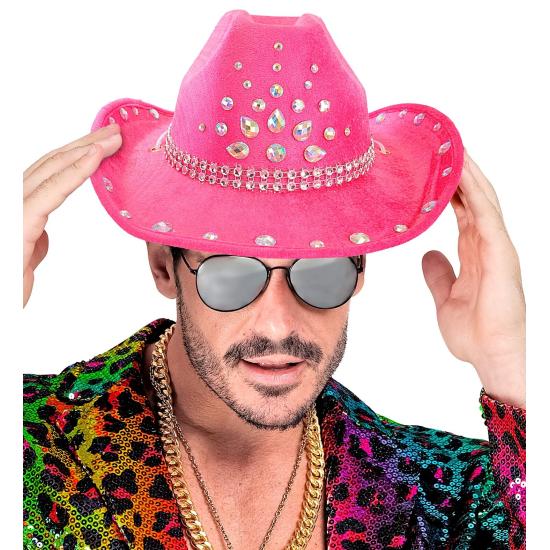 Chapéu de Cowboy com Strass para Festa ou Fantasia – Adulto Unissex