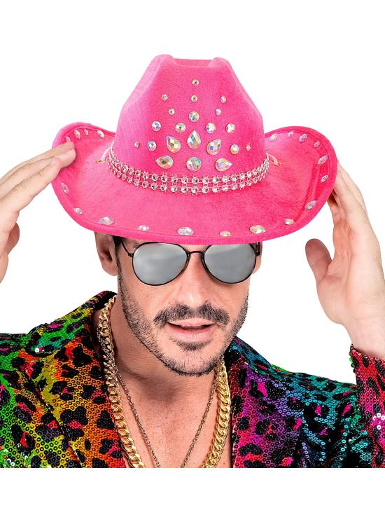 Chapéu de Cowboy com Strass para Festa ou Fantasia – Adulto Unissex