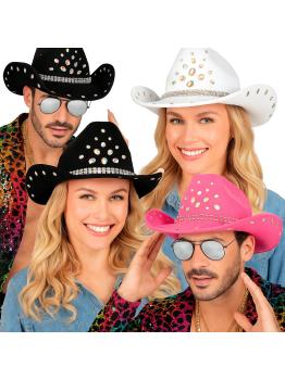 Chapéu de Cowboy com Strass para Festa ou Fantasia – Adulto Unissex