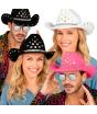 Chapéu de Cowboy com Strass para Festa ou Fantasia – Adulto Unissex