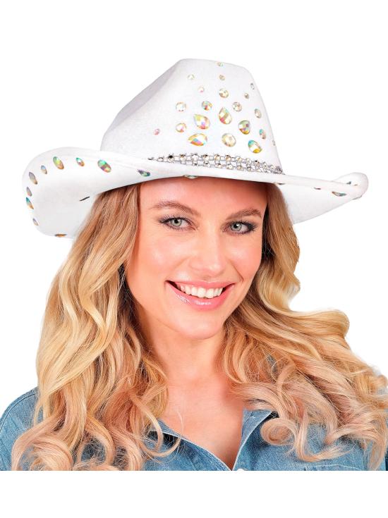 Chapéu de Cowboy com Strass para Festa ou Fantasia – Adulto Unissex
