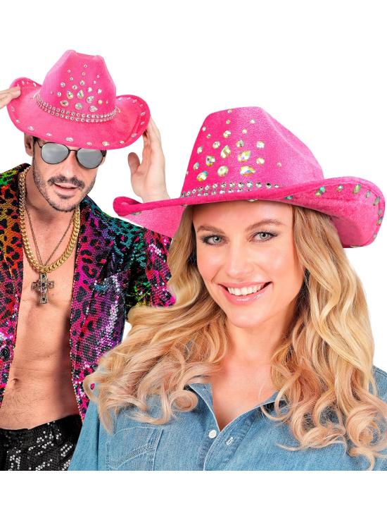 Chapéu de Cowboy com Strass para Festa ou Fantasia – Adulto Unissex