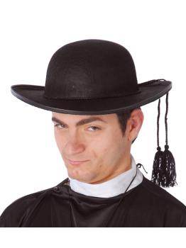 Chapéu de padre de feltro preto