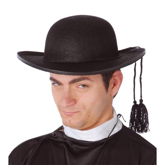 Chapéu de padre de feltro preto
