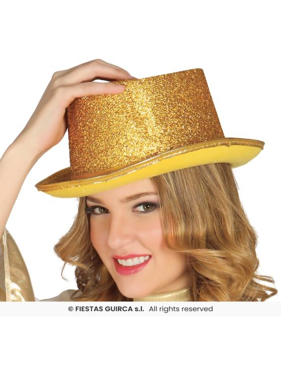 Chapéu Alto Brilhante – Dourado ou Prateado (Adulto)