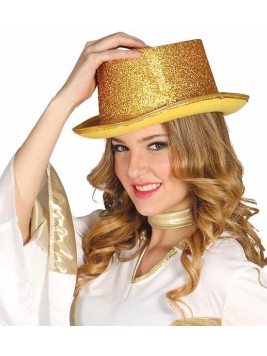 Chapéu Alto Brilhante – Dourado ou Prateado (Adulto)