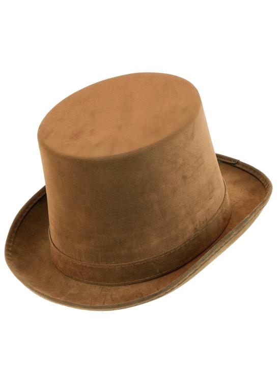 Cartola vintage steampunk em camurça marrom, 15 cm
