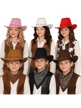 Chapéu de cowboy em couro sintético em 6 cores.