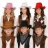 Chapéu de cowboy em couro sintético em 6 cores.