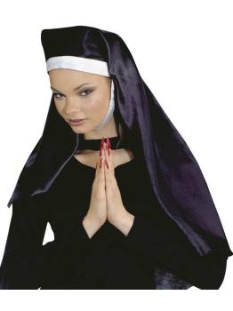 Acessório de fantasia: Touca de freira de cetim