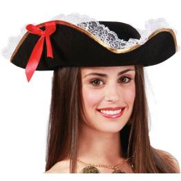 Chapéu de pirata com laço de mulher.