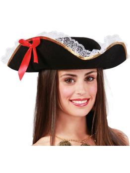 Chapéu de pirata com laço de mulher.