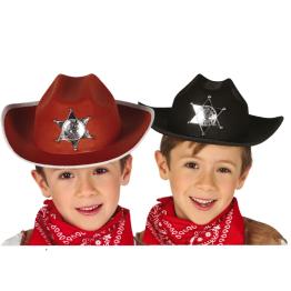 Chapéu de feltro infantil marrom de xerife