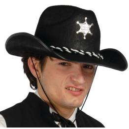 Chapéu de feltro preto de xerife