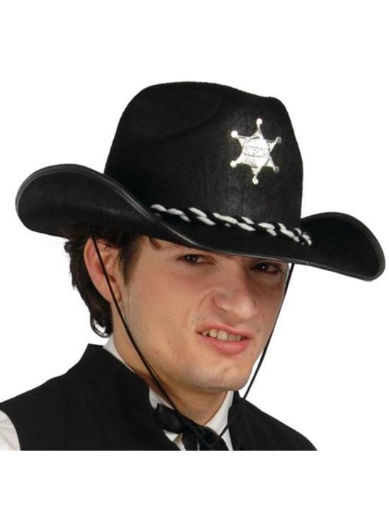 Chapéu de feltro preto de xerife