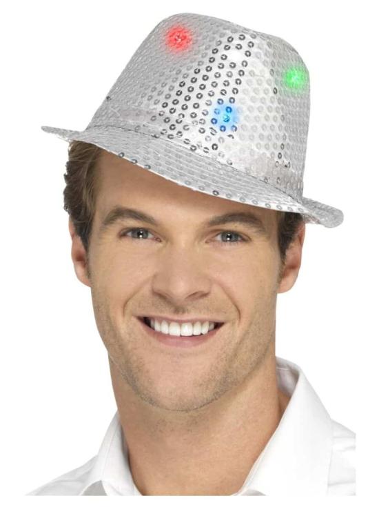Chapéu de lantejoulas com Led