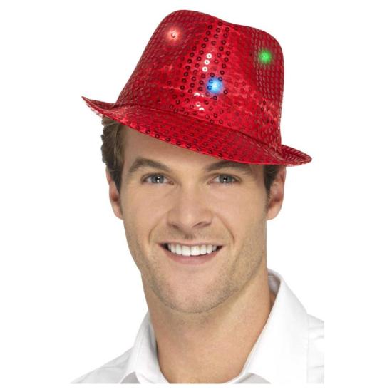 Chapéu de lantejoulas com Led