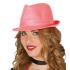 Chapéu de lantejoulas rosa.
