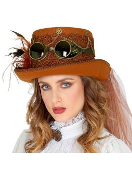 Chapéu de feltro Steampunk de luxo