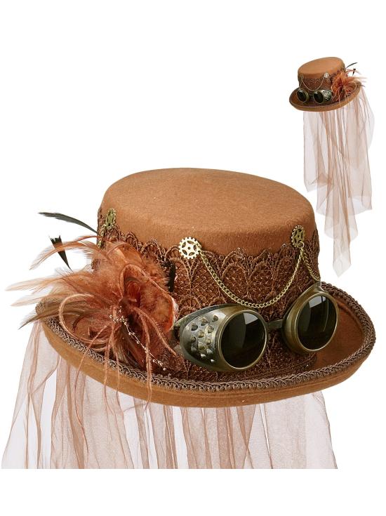 Chapéu de feltro Steampunk de luxo