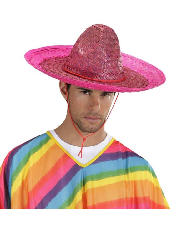 Chapéu mexicano rosa de 48 cm.