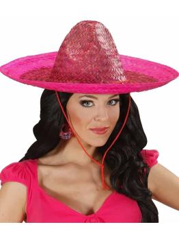 Chapéu mexicano rosa de 48 cm.