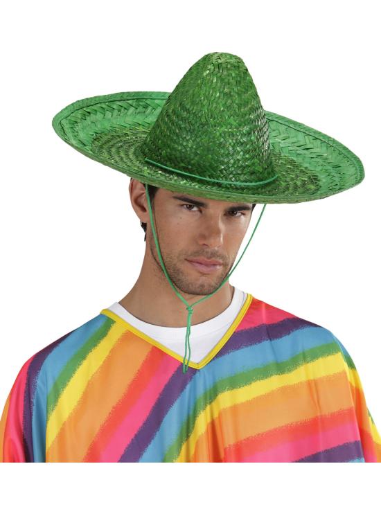 Chapéu mexicano verde de 48 cm