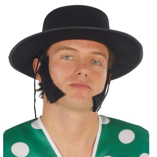 Chapéu cordoban preto com cordão para amarrar