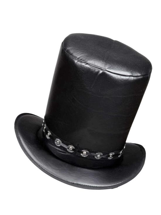 Chapéu de couro sintético estilo rocker do Slash