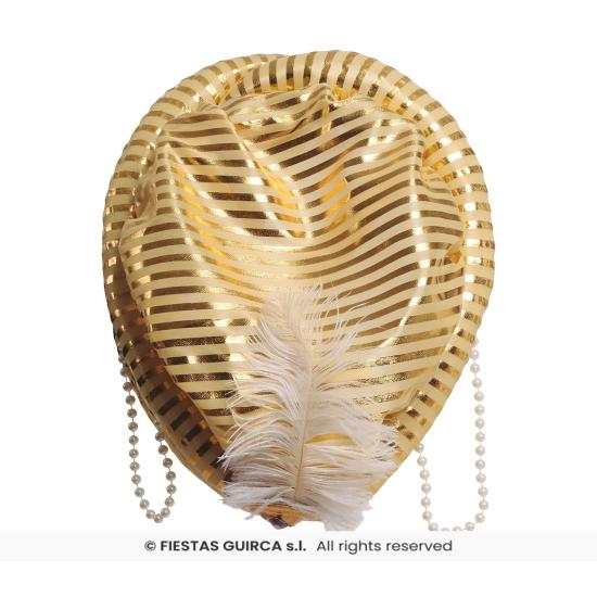 Chapéu turbante árabe com decorações douradas para adulto