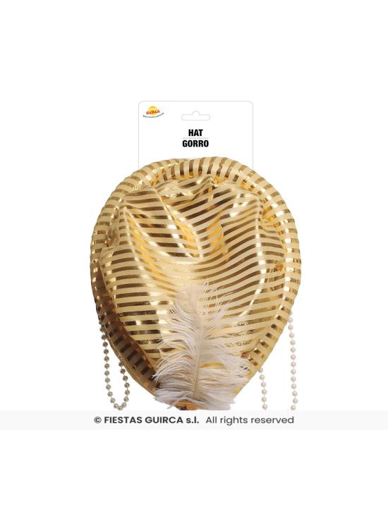 Chapéu turbante árabe com decorações douradas para adulto