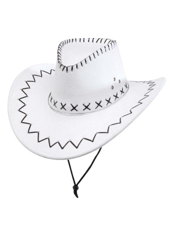Chapéu de cowboy em camurça branca