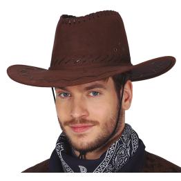 Chapéu de cowboy em camurça marrom