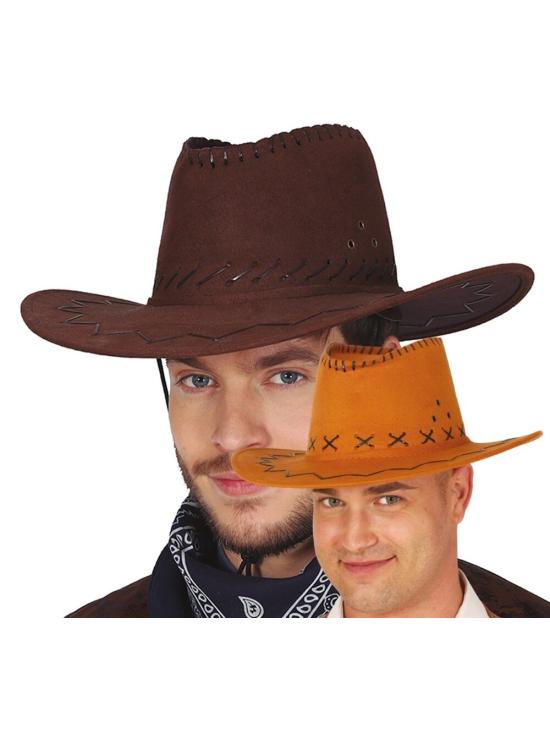 Chapéu de cowboy em camurça marrom