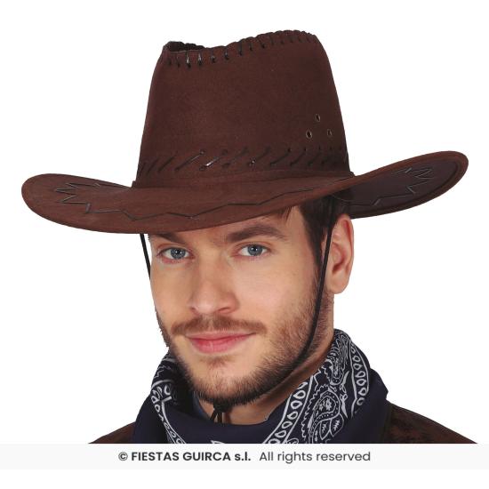 Chapéu de cowboy em camurça marrom