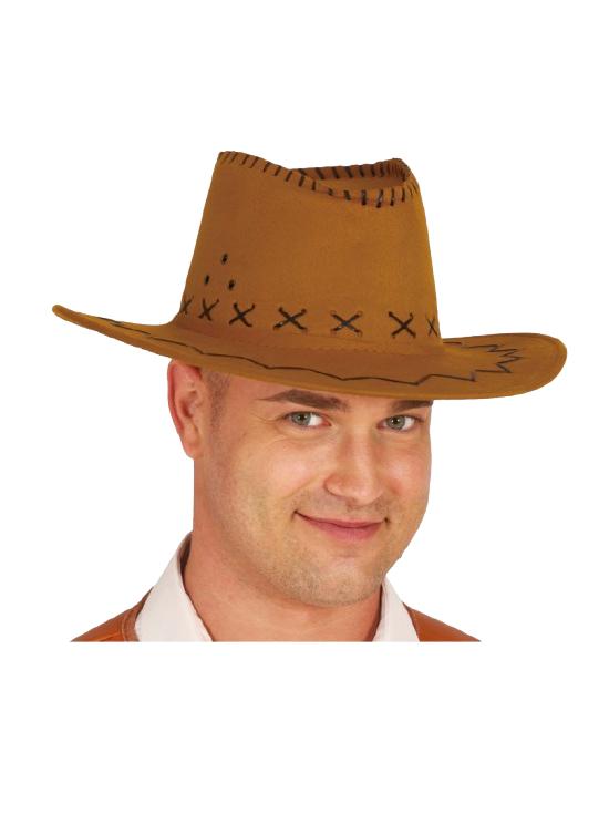 Chapéu de cowboy em camurça marrom