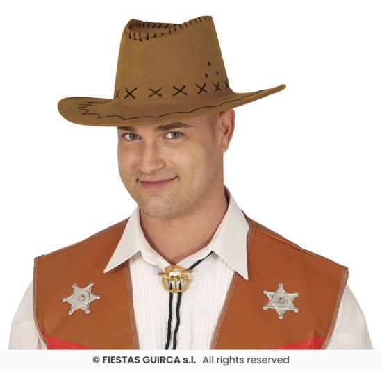 Chapéu de cowboy em camurça marrom