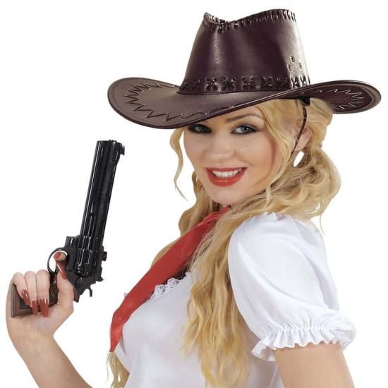 Chapéu de cowboy em camurça decorado