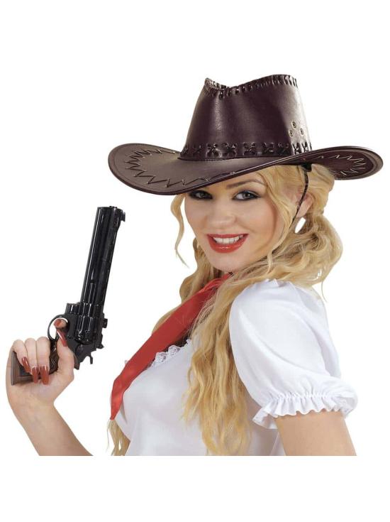 Chapéu de cowboy em camurça decorado
